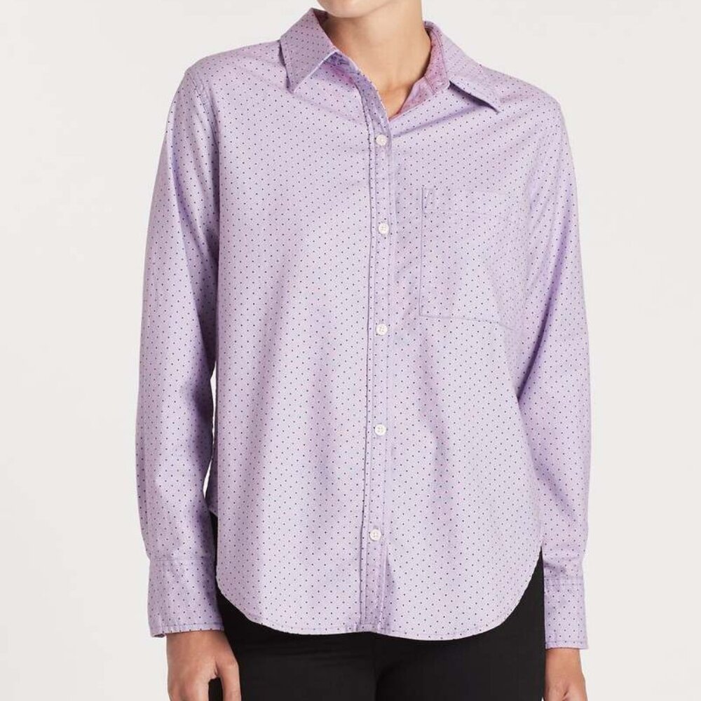 Current/Elliott Neal button down shirt in Orchid Polka Dot, Long sleeves, size 2
